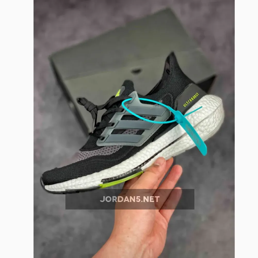 adidas UltraBOOST 21 Black/Silver Metallic/Solar Yellow FY0374