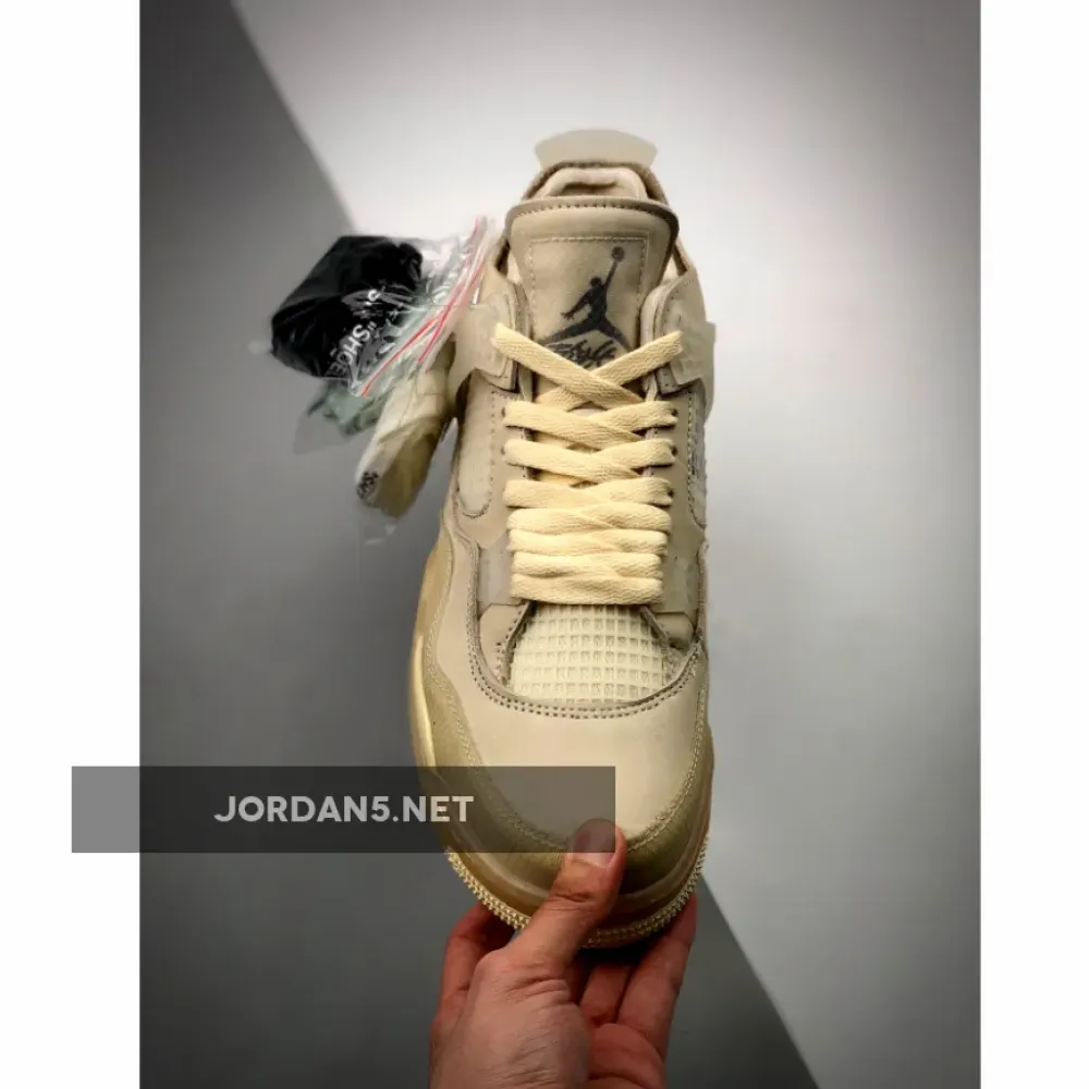 Off-White x Air Jordan 4 Sail/Muslin-White-Black CV9388-100