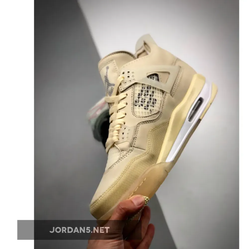 Off-White x Air Jordan 4 Sail/Muslin-White-Black CV9388-100