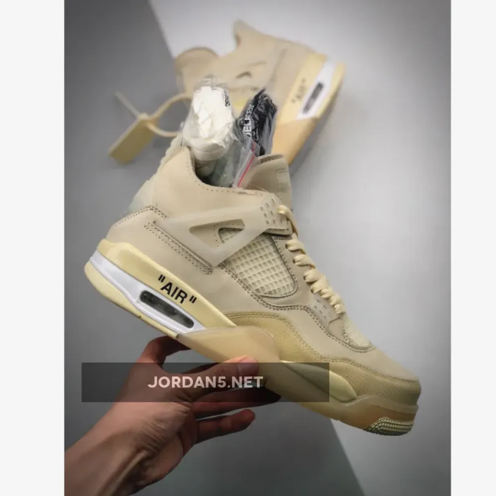 Off-White x Air Jordan 4 Sail/Muslin-White-Black CV9388-100
