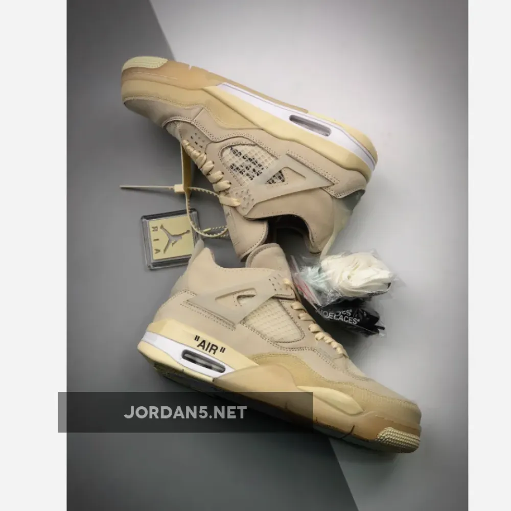 Off-White x Air Jordan 4 Sail/Muslin-White-Black CV9388-100