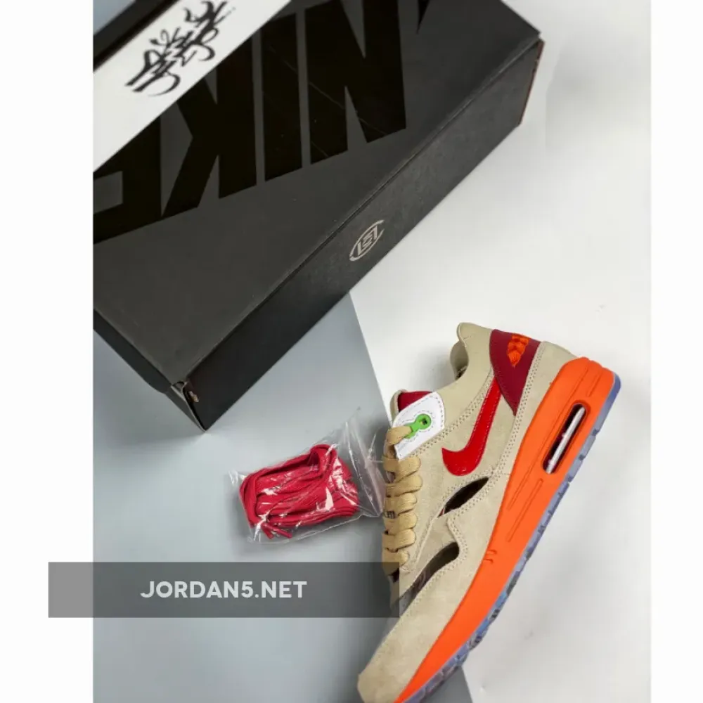 Clot x Nike Air Max 1 “Kiss Of Death” Net/Deep Red-Orange Blaze DD1870-100
