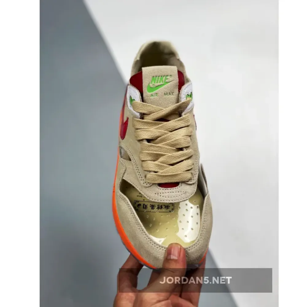 Clot x Nike Air Max 1 “Kiss Of Death” Net/Deep Red-Orange Blaze DD1870-100