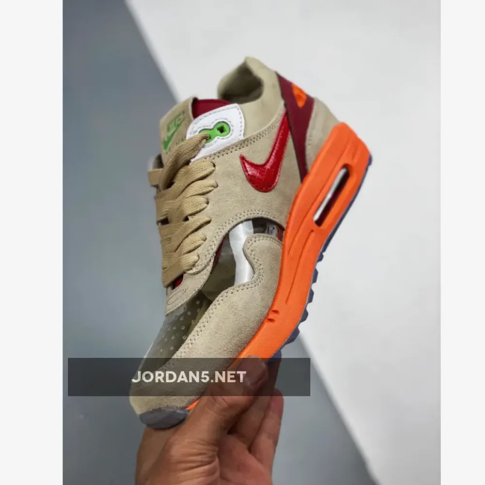 Clot x Nike Air Max 1 “Kiss Of Death” Net/Deep Red-Orange Blaze DD1870-100