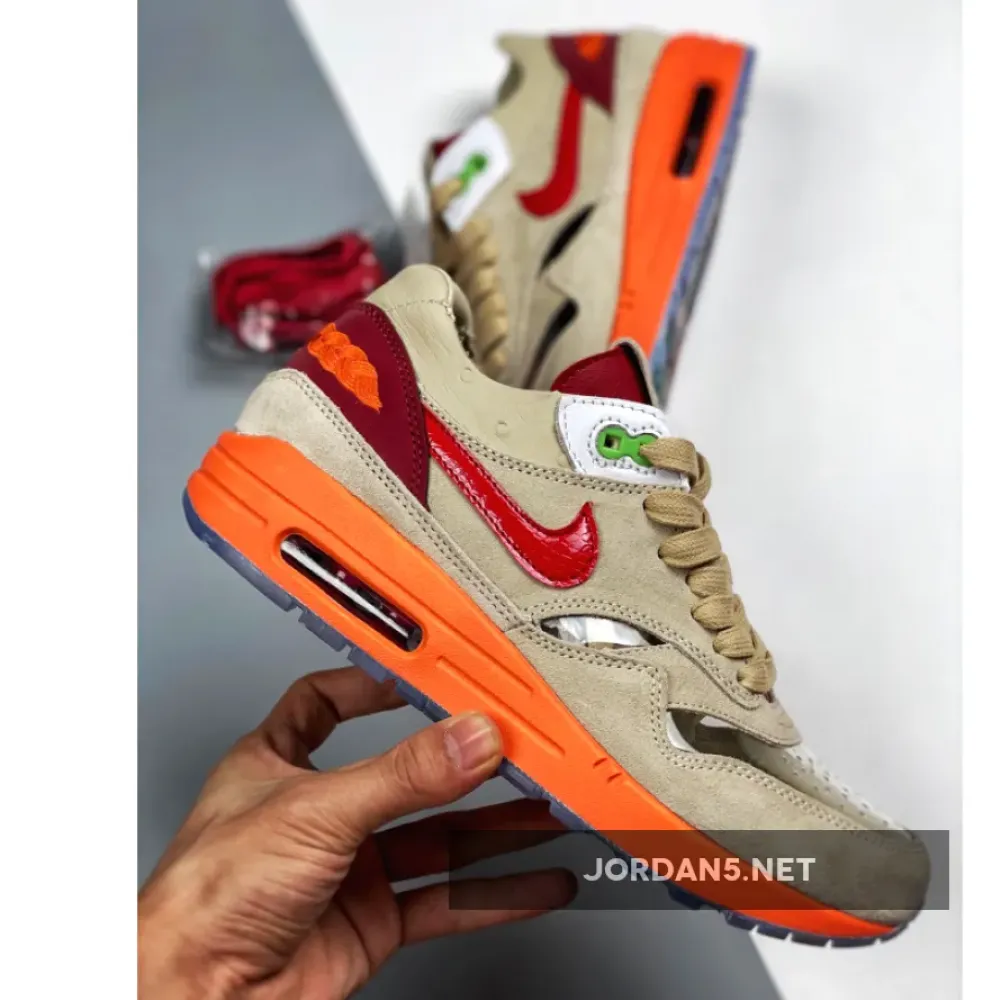 Clot x Nike Air Max 1 “Kiss Of Death” Net/Deep Red-Orange Blaze DD1870-100