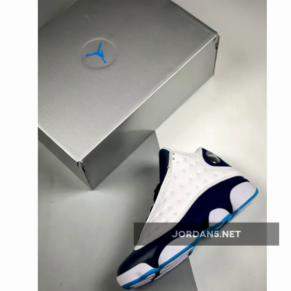 Air Jordan 13 White/Obsidian-Dark Powder Blue  414571-144