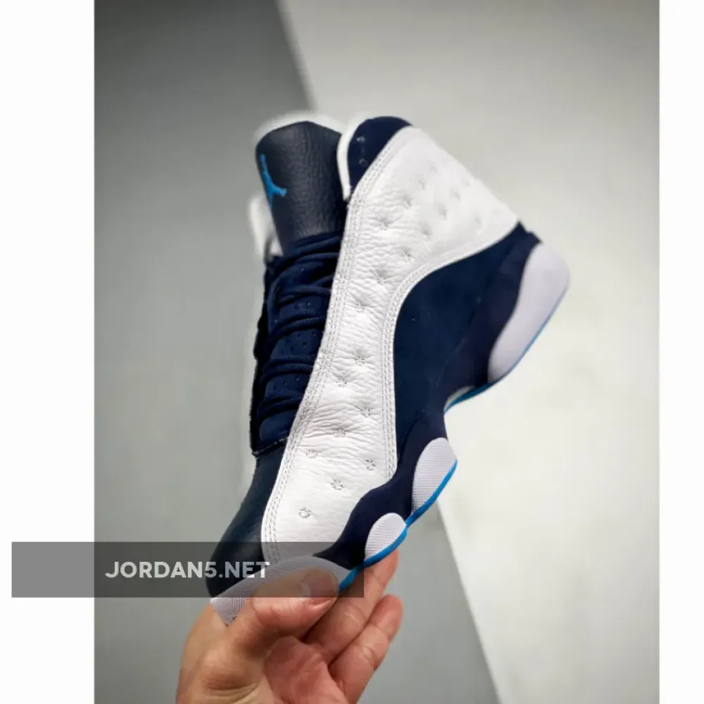 Air Jordan 13 White/Obsidian-Dark Powder Blue  414571-144