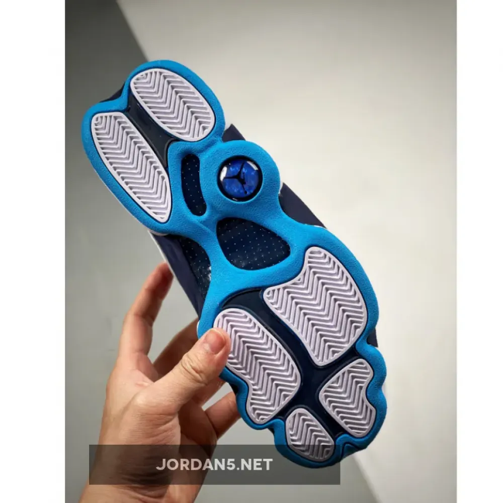 Air Jordan 13 White/Obsidian-Dark Powder Blue  414571-144