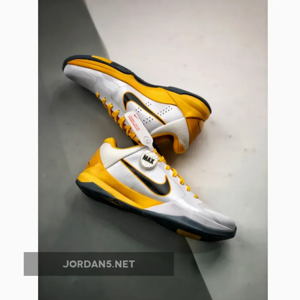 Nike Zoom Kobe 5 White/Black-Del Sol-Metallic Silver 386430-104