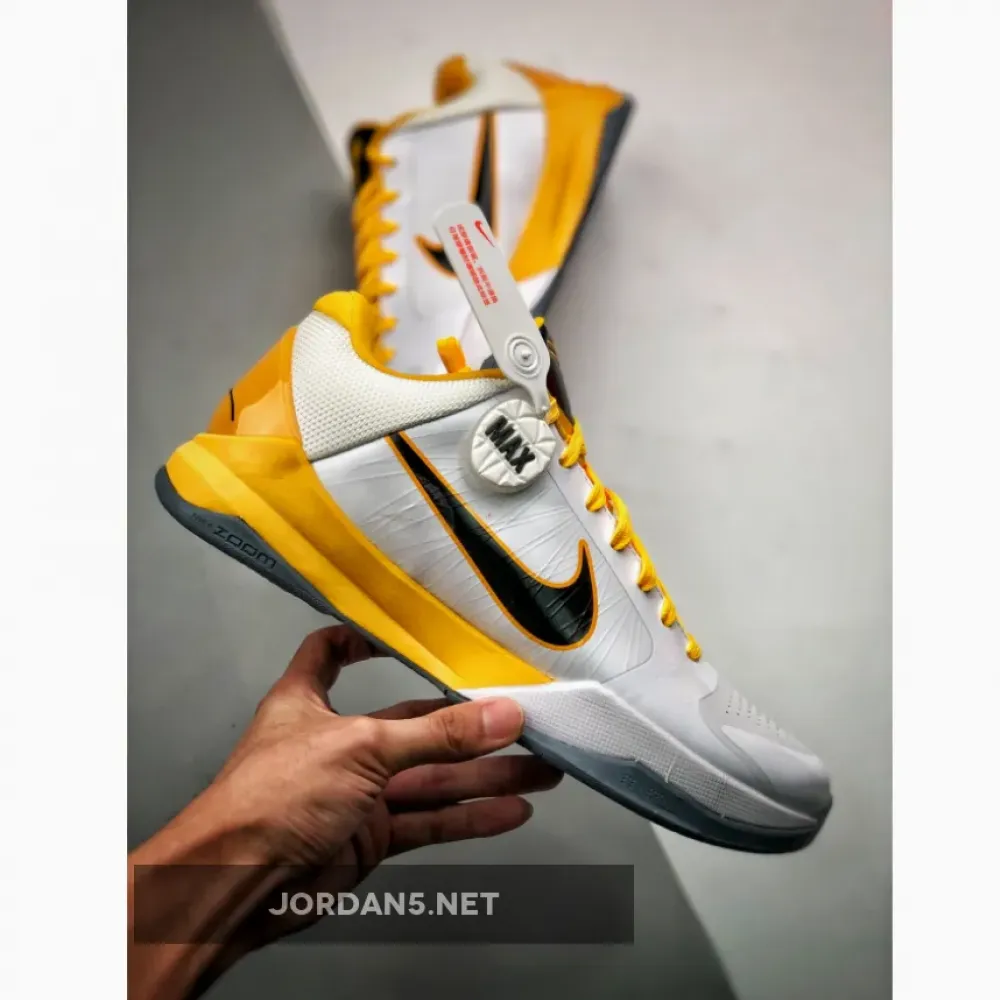 Nike Zoom Kobe 5 White/Black-Del Sol-Metallic Silver 386430-104