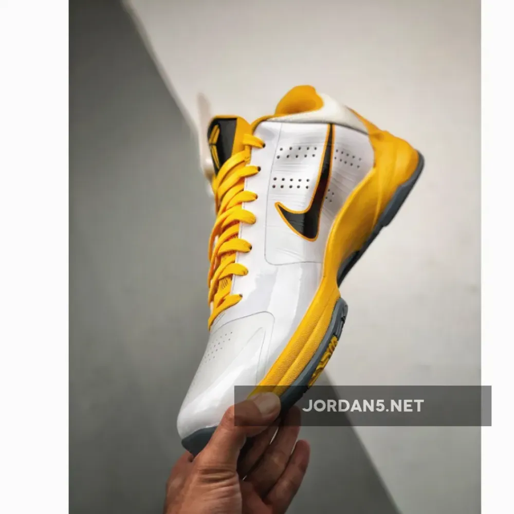 Nike Zoom Kobe 5 White/Black-Del Sol-Metallic Silver 386430-104