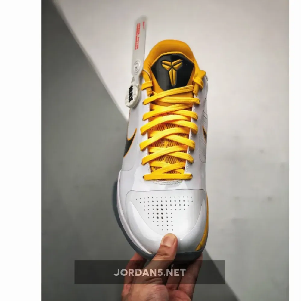 Nike Zoom Kobe 5 White/Black-Del Sol-Metallic Silver 386430-104