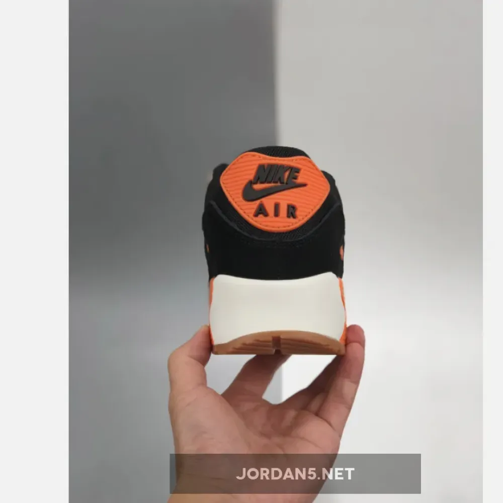 Nike Air Max 90 ‘Home & Away’ Sail/Safety Orange-Black-Gum Medium Brown CJ0611-100