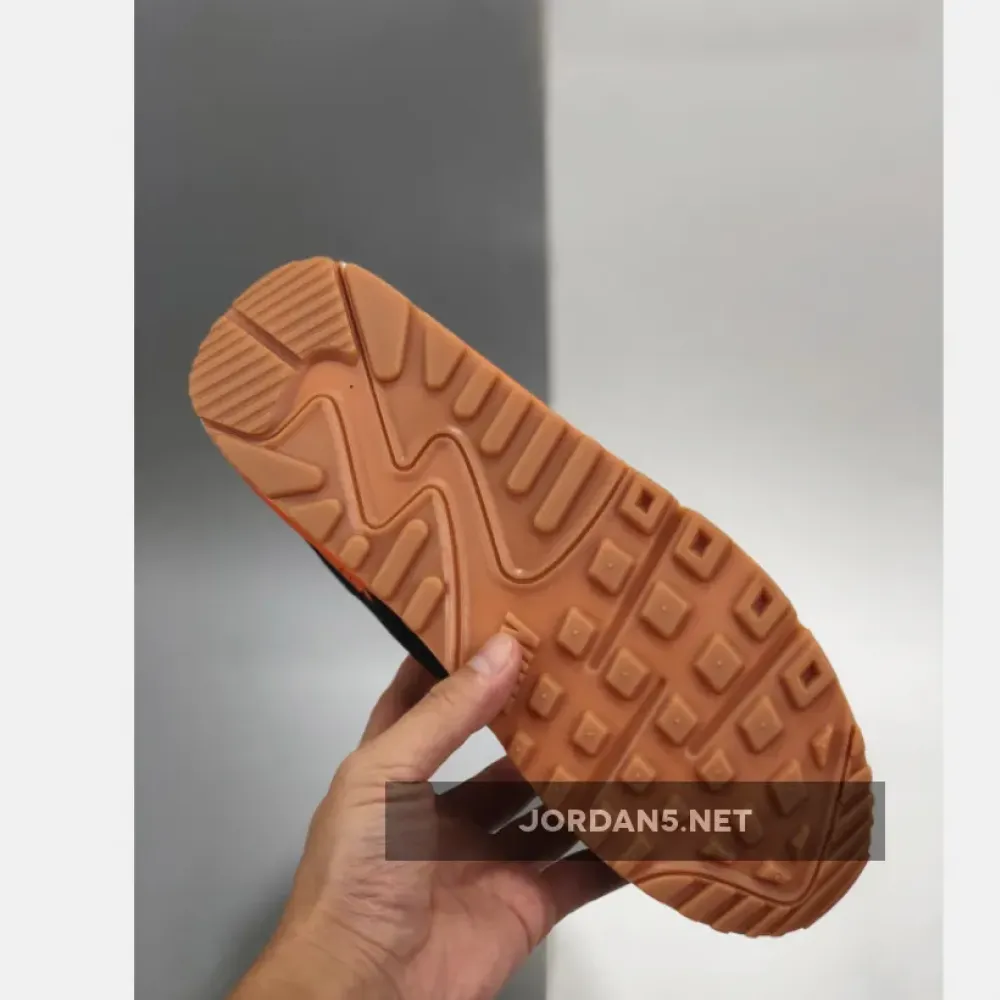 Nike Air Max 90 ‘Home & Away’ Sail/Safety Orange-Black-Gum Medium Brown CJ0611-100