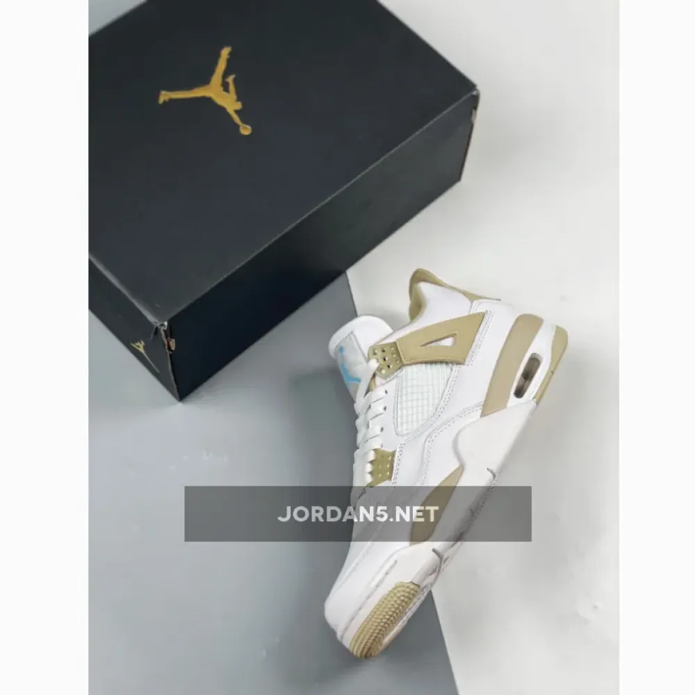 Air Jordan 4 “Linen” White/Boarder Blue-Light Sand 487724-118