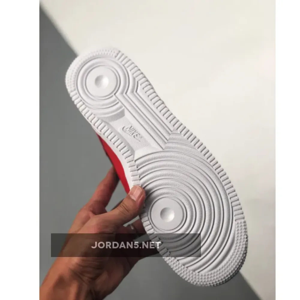 Nike Air Force 1 Red With Cut-Out Swooshes CZ7377-600