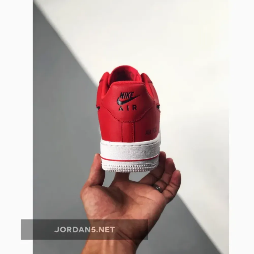 Nike Air Force 1 Red With Cut-Out Swooshes CZ7377-600