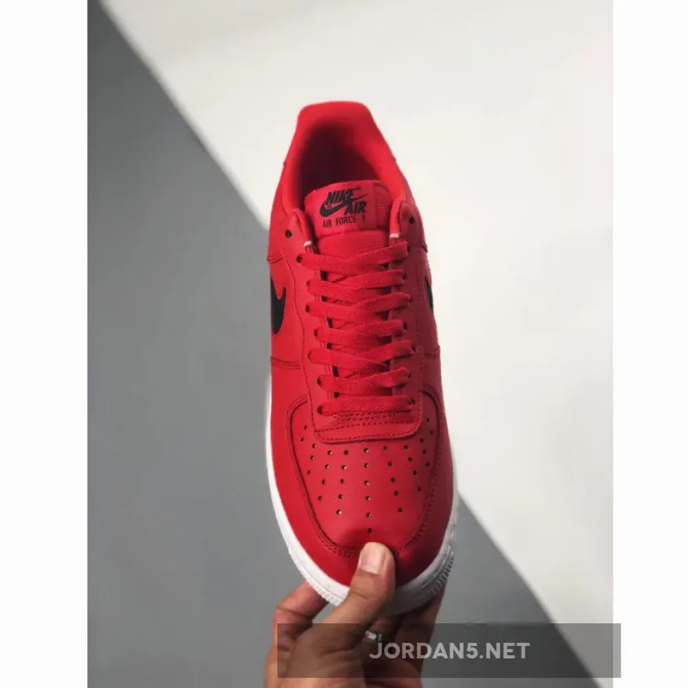 Nike Air Force 1 Red With Cut-Out Swooshes CZ7377-600