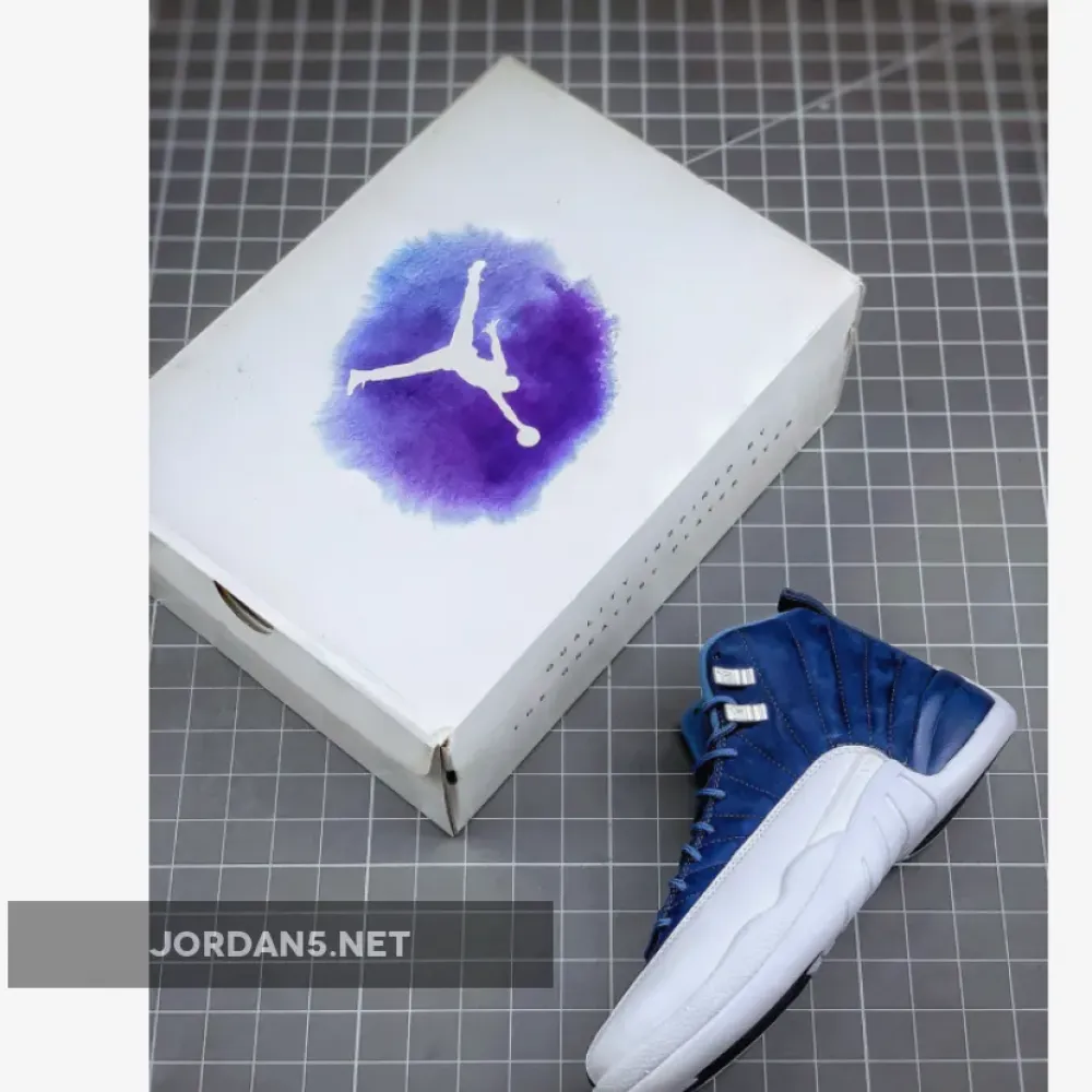 Air Jordan 12 “Indigo” Stone Blue/Legend Blue-Obsidian 130690-404