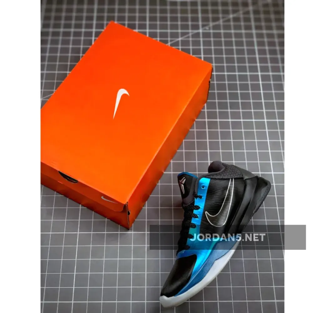 Nike Zoom Kobe 5 “Dark Knight” Black/Black-Dark Grey-Blue 386429-001