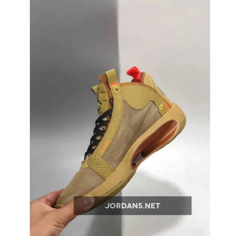 Air Jordan 34 “Bayou Boys” PE Brown Kelp/Bright Crimson DA1897-300