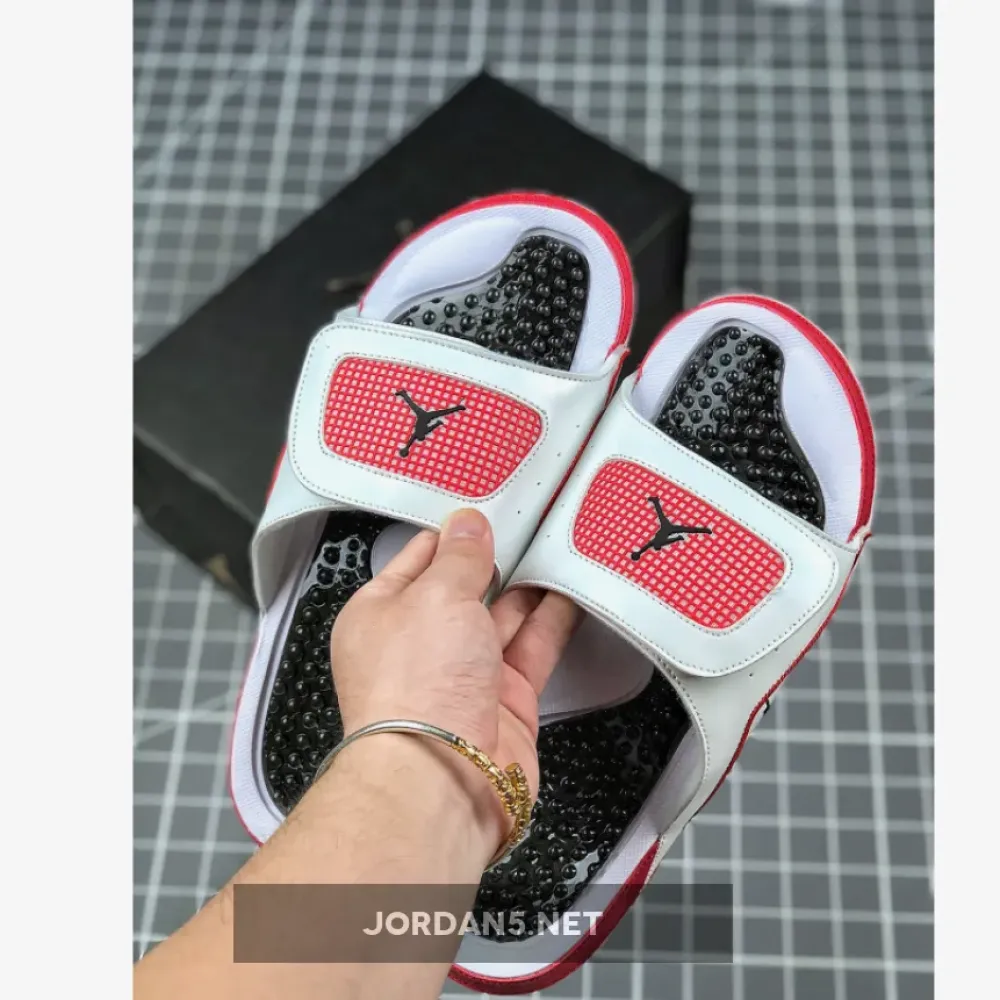 Air Jordan Hydro 13 White Black Red
