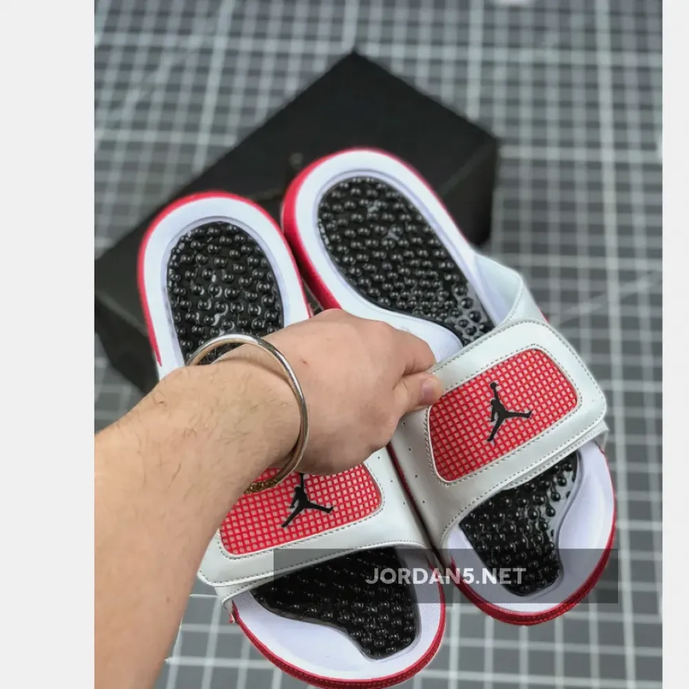 Air Jordan Hydro 13 White Black Red