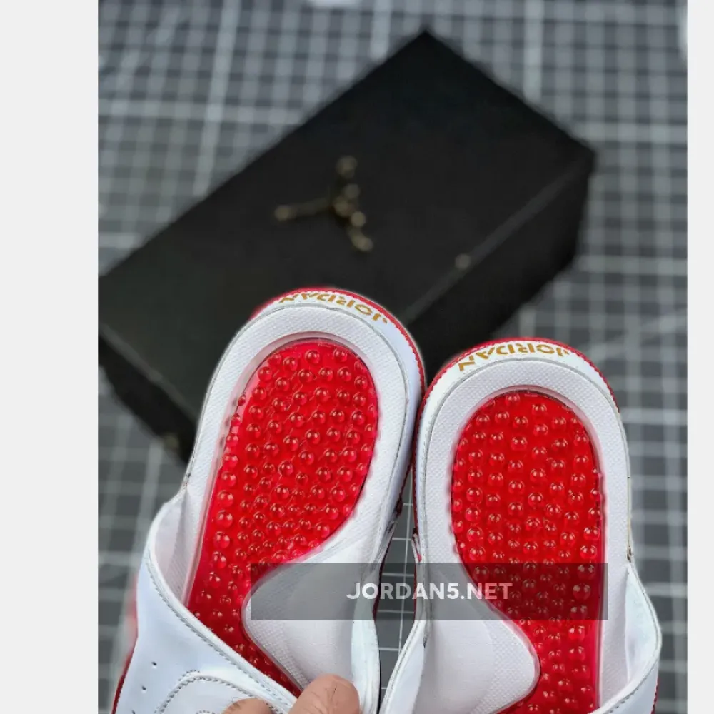 Air Jordan Hydro 13 White Red Gold