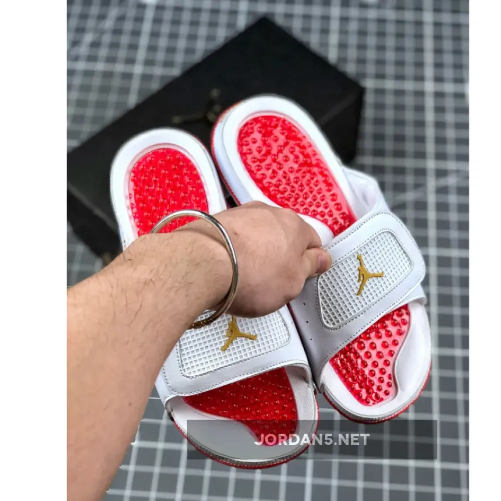 Air Jordan Hydro 13 White Red Gold
