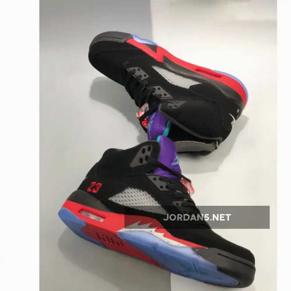 Air Jordan 5 “Top 3” Black/Fire Red-Grape Ice-New Emerald CZ1786-001