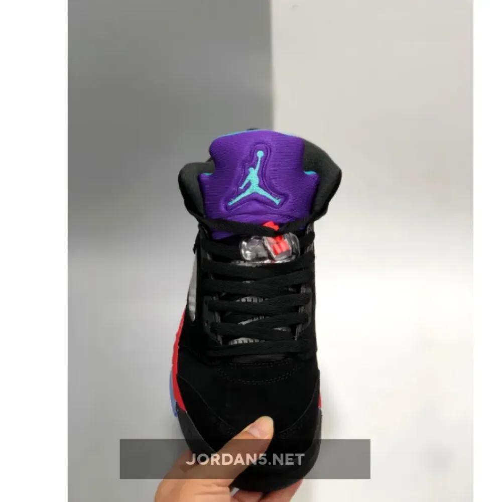 Air Jordan 5 “Top 3” Black/Fire Red-Grape Ice-New Emerald CZ1786-001