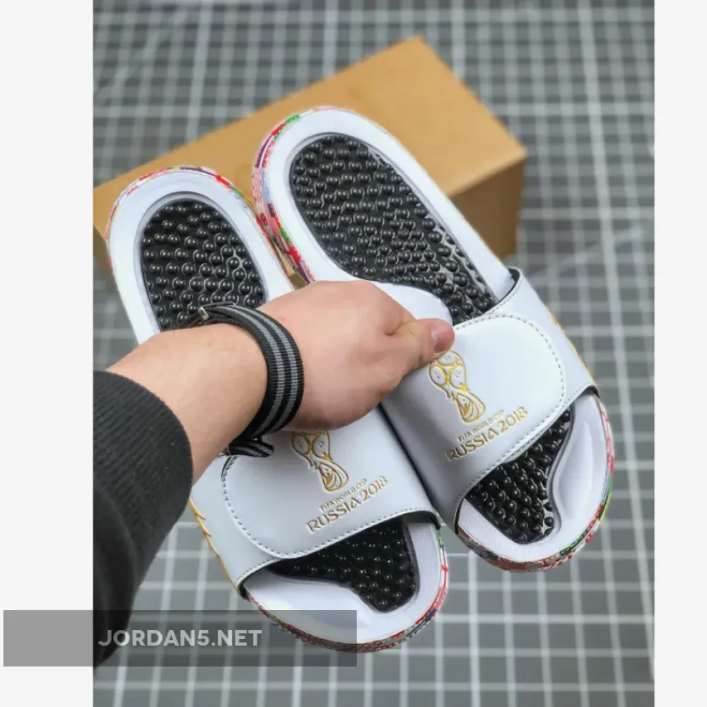 Air Jordan Hydro 5 Sandals ‘FIBA’ White Gold Black