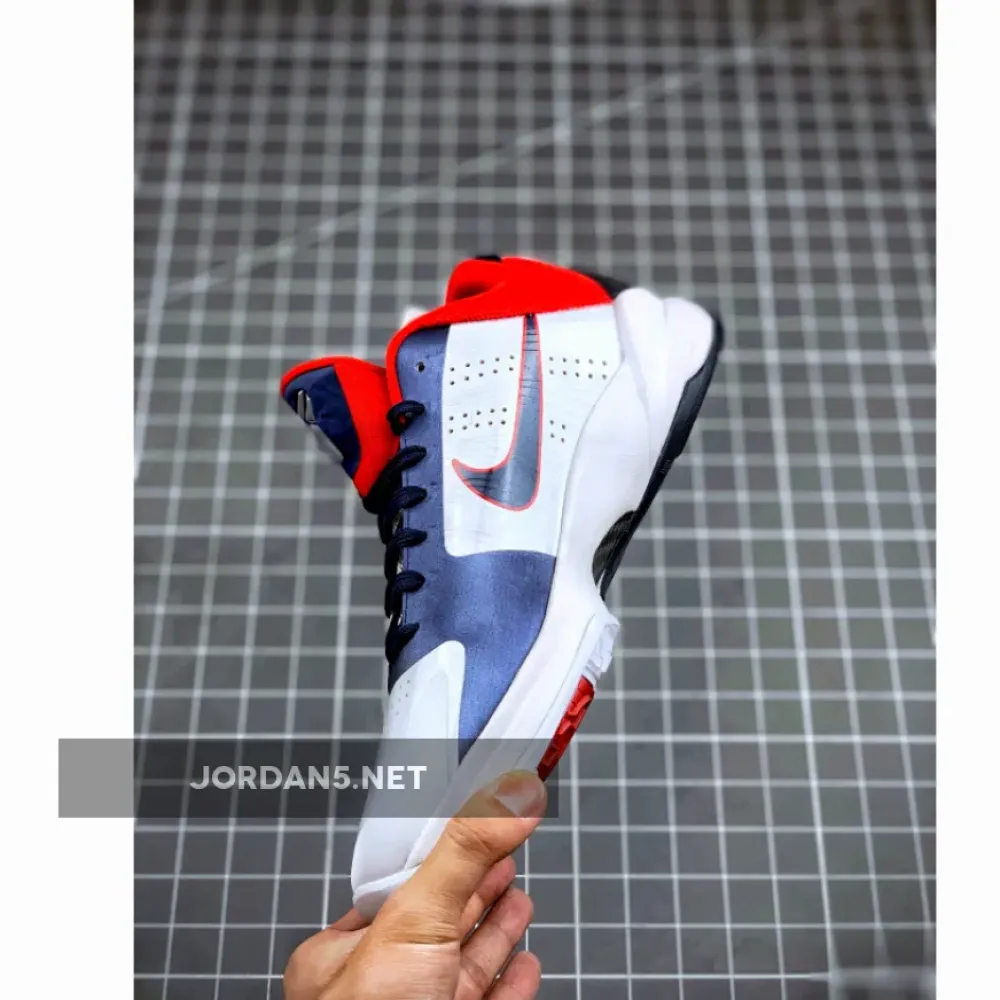 Nike Zoom Kobe 5 “USA” White/Obsidian-Sport Red 386430-103