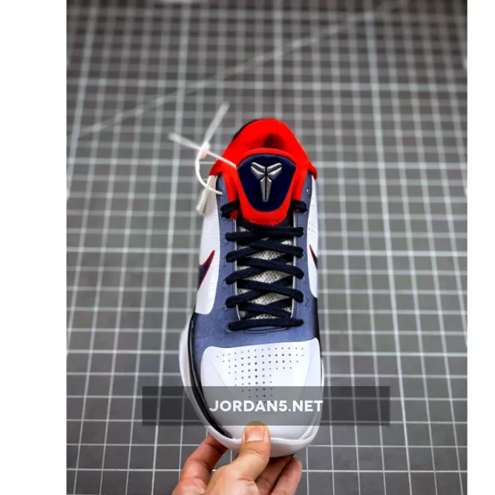 Nike Zoom Kobe 5 “USA” White/Obsidian-Sport Red 386430-103