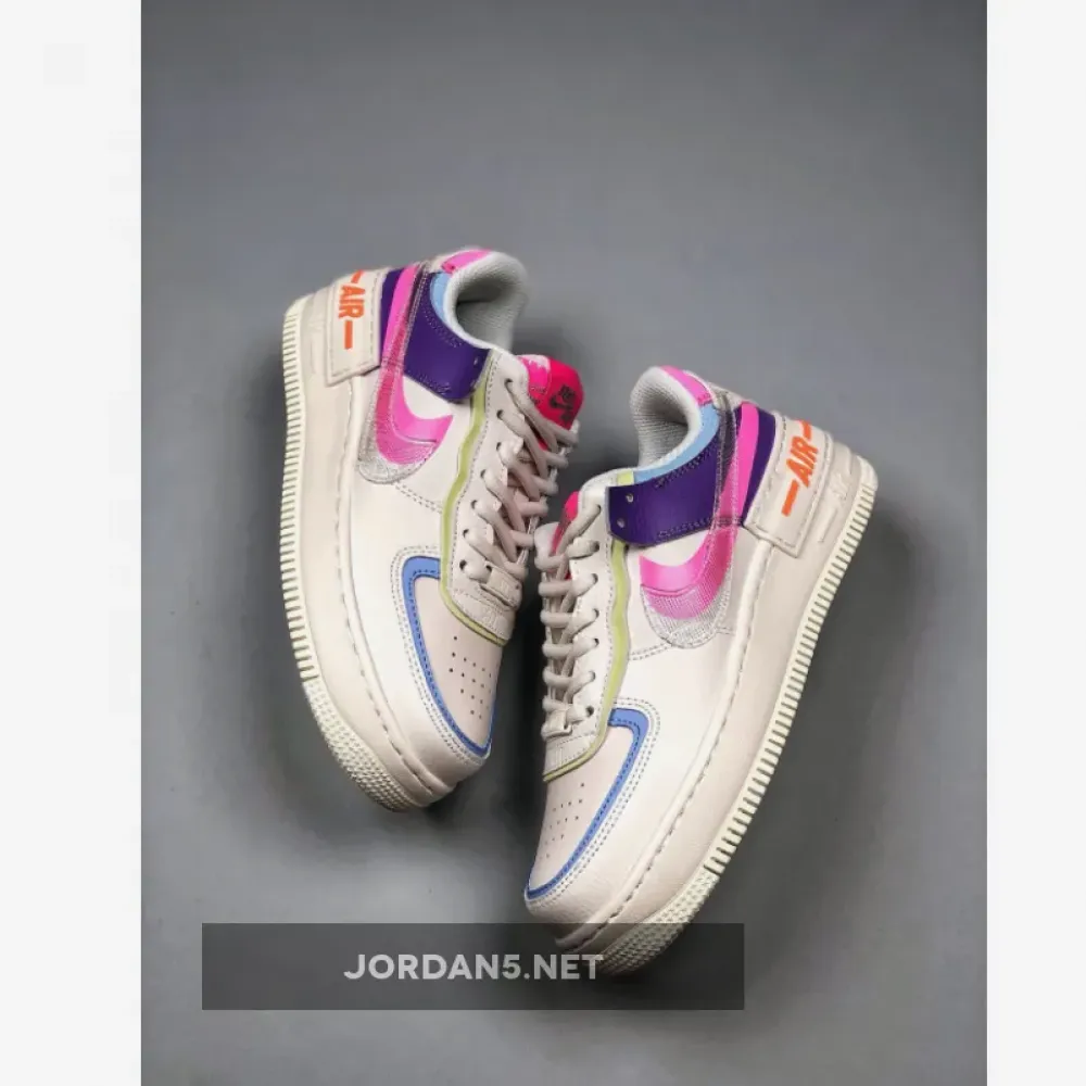 Nike Air Force 1 “Shadow” Transparent Swoosh Sail Pink Purple CU3012-164