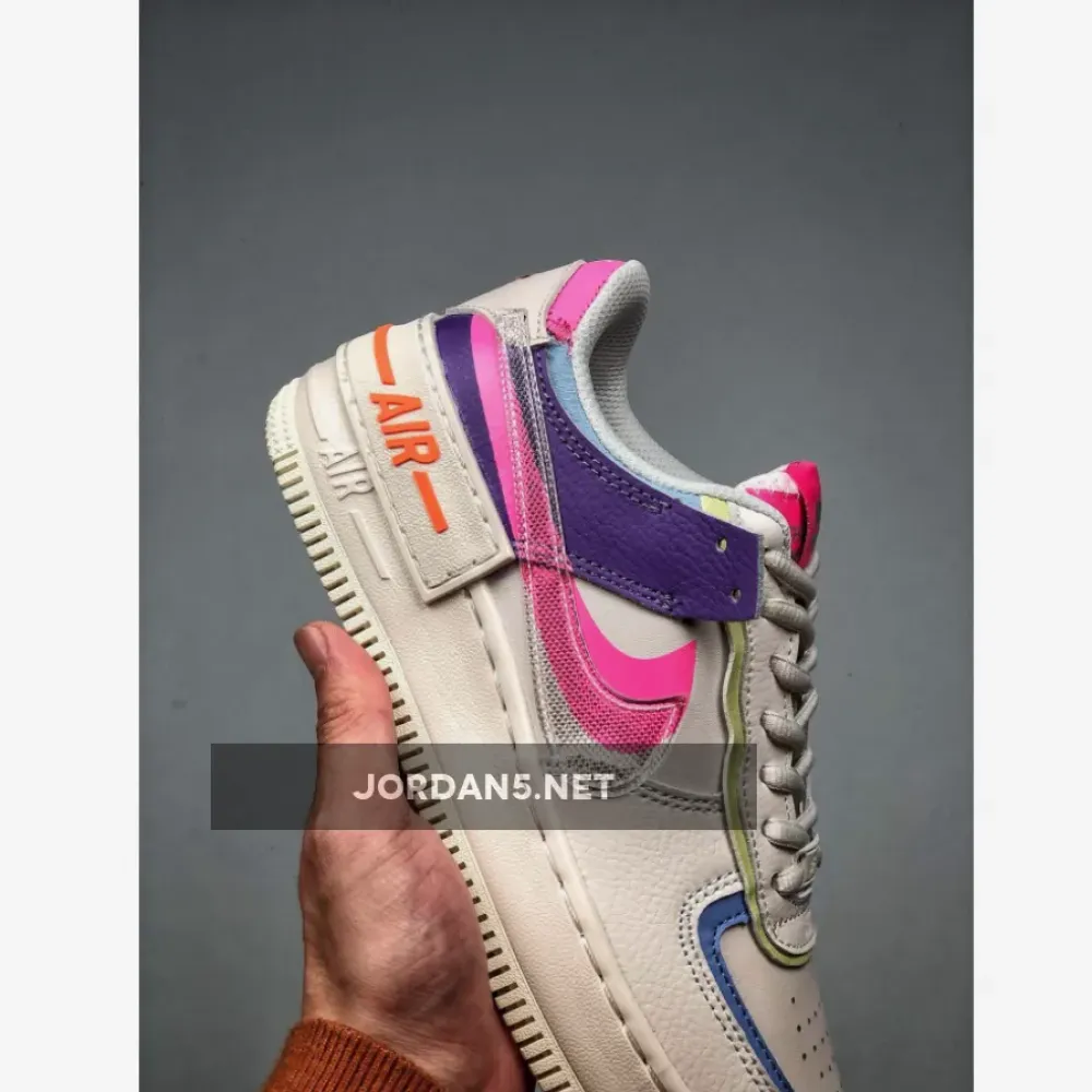 Nike Air Force 1 “Shadow” Transparent Swoosh Sail Pink Purple CU3012-164