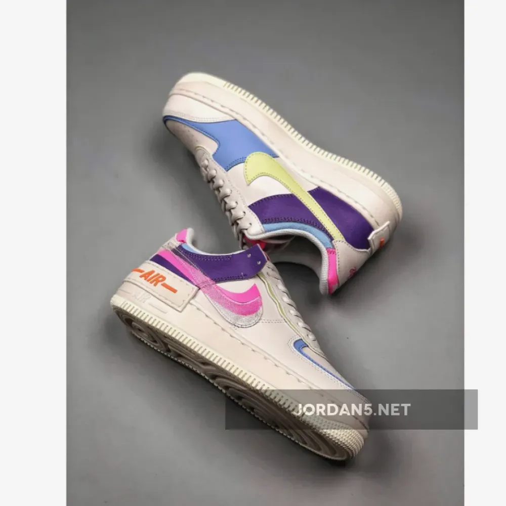 Nike Air Force 1 “Shadow” Transparent Swoosh Sail Pink Purple CU3012-164