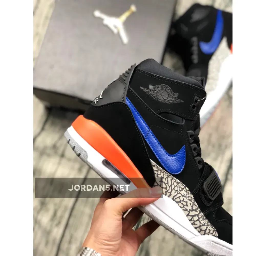 Air Jordan Legacy 312 “Knicks” Black/Rush Blue-Brilliant Orange AV3922-048