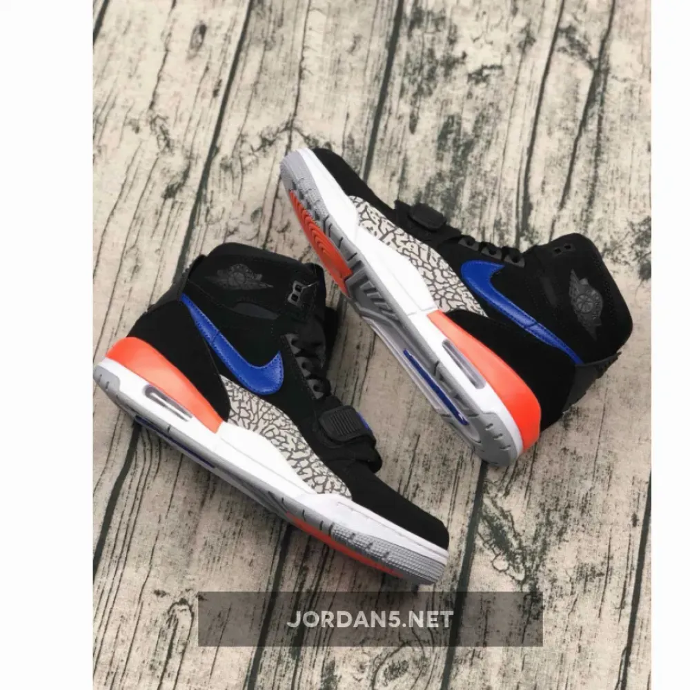 Air Jordan Legacy 312 “Knicks” Black/Rush Blue-Brilliant Orange AV3922-048