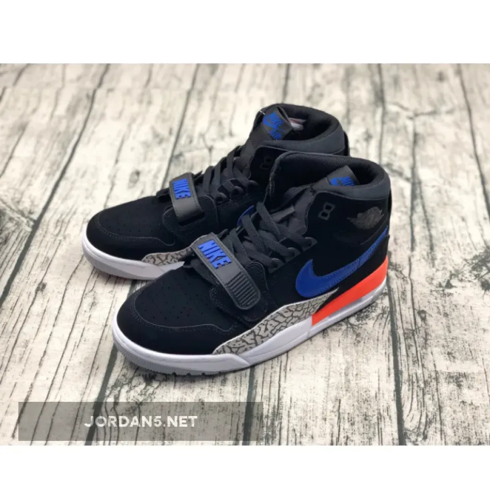 Air Jordan Legacy 312 “Knicks” Black/Rush Blue-Brilliant Orange AV3922-048