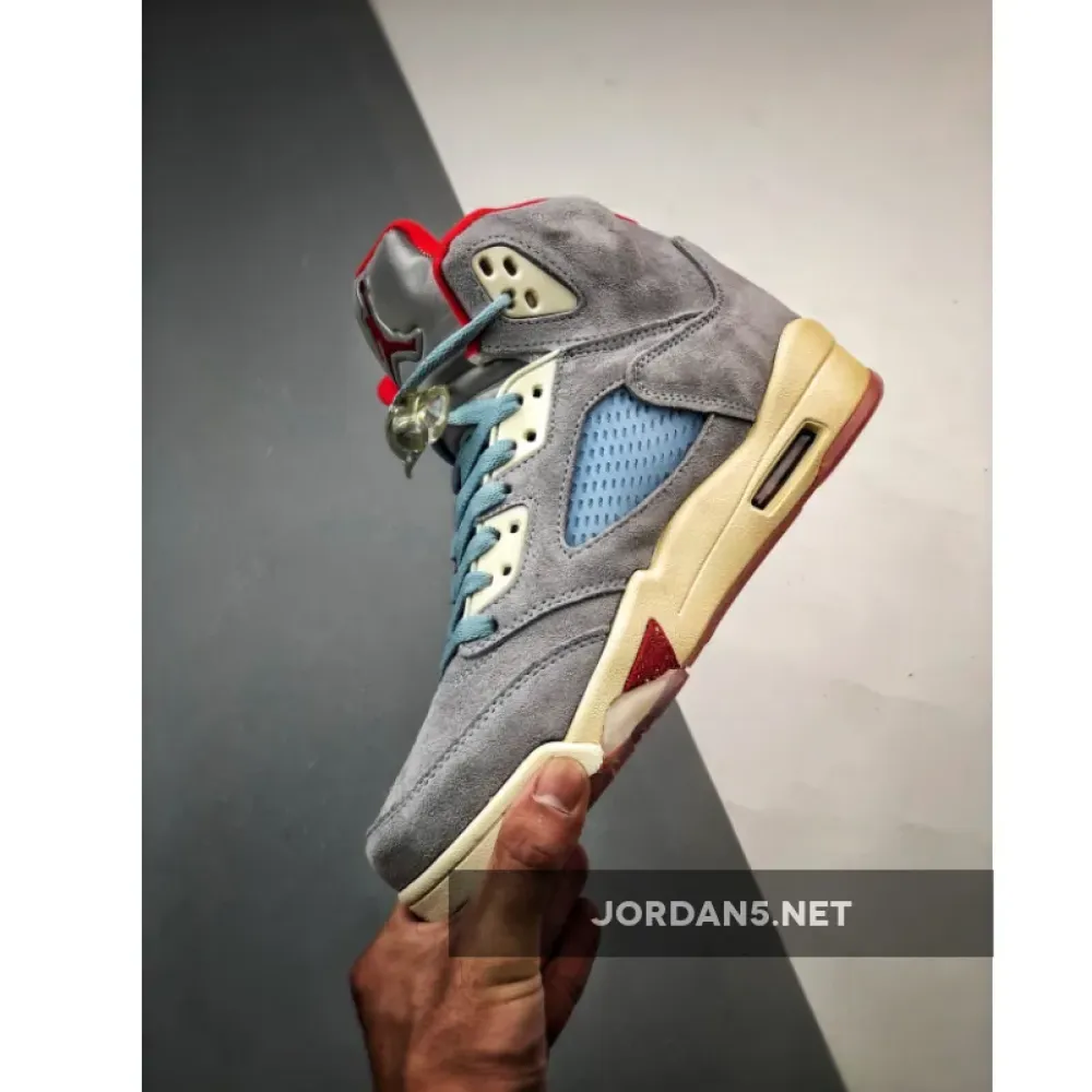 Trophy Room x Air Jordan 5 JSP Ice Blue/Sail-Metallic Gold-University Red CI1899-400