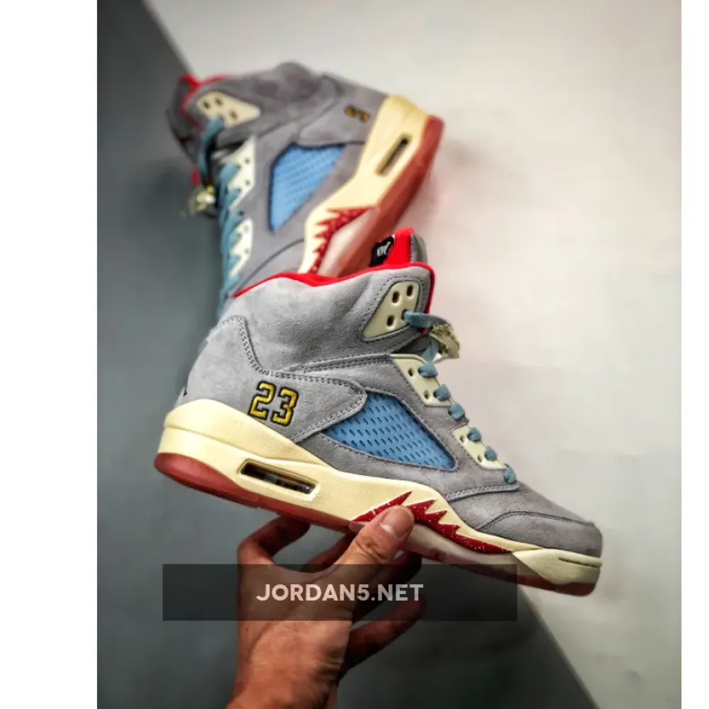 Trophy Room x Air Jordan 5 JSP Ice Blue/Sail-Metallic Gold-University Red CI1899-400