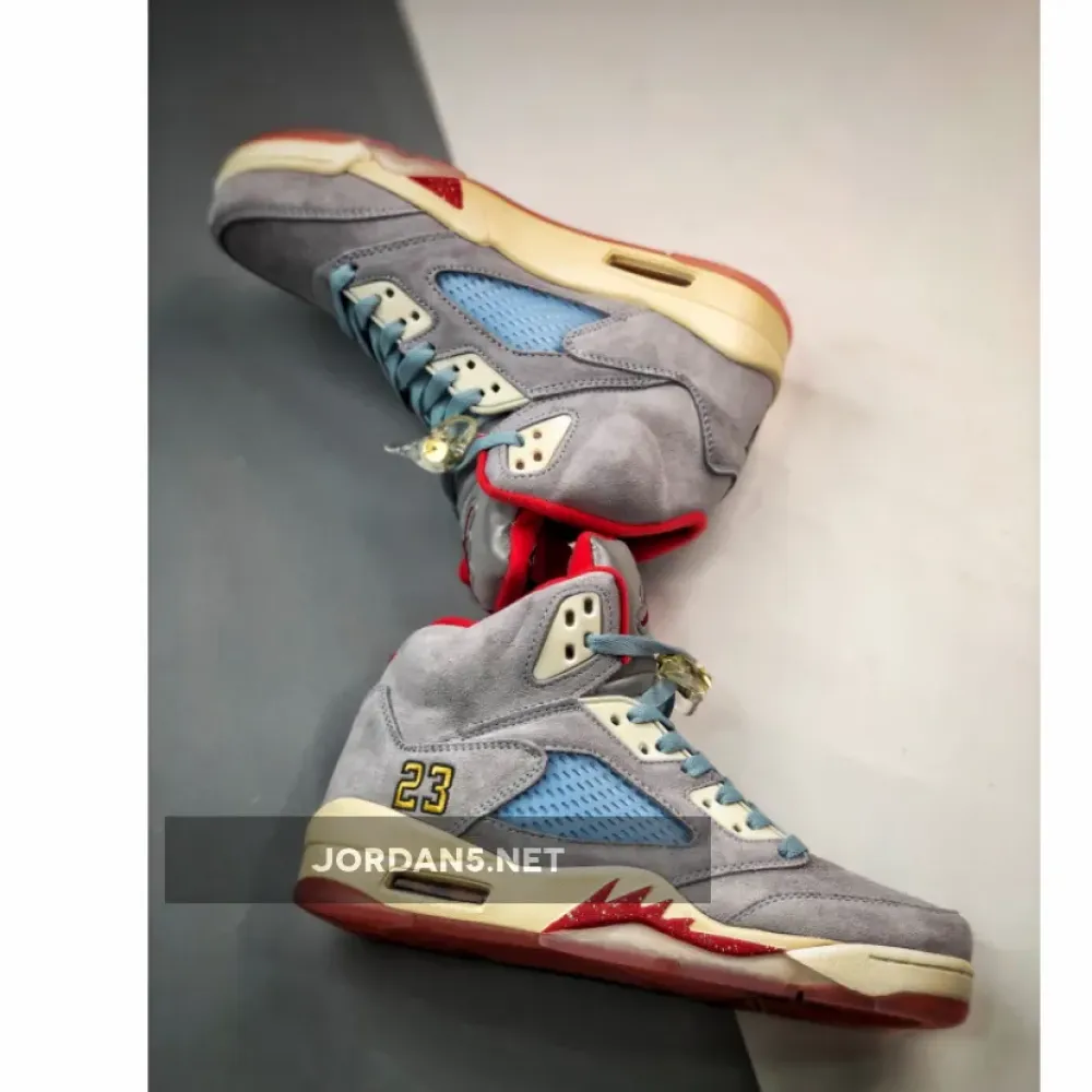 Trophy Room x Air Jordan 5 JSP Ice Blue/Sail-Metallic Gold-University Red CI1899-400