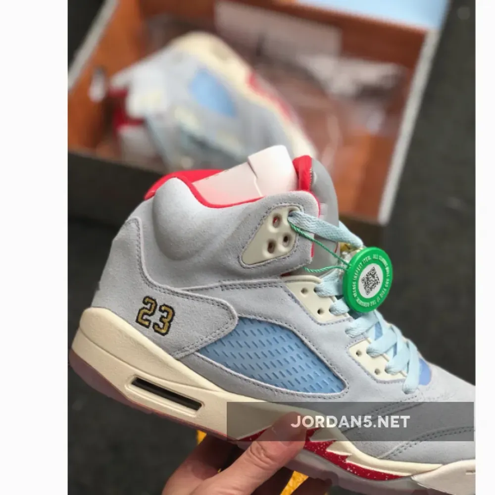 Trophy Room x Air Jordan 5 JSP Ice Blue/Sail-Metallic Gold-University Red CI1899-400