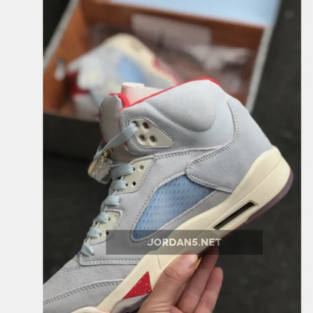 Trophy Room x Air Jordan 5 JSP Ice Blue/Sail-Metallic Gold-University Red CI1899-400