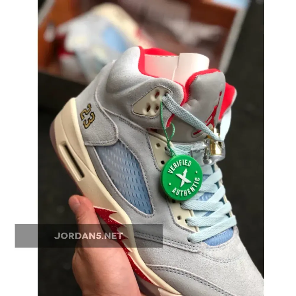 Trophy Room x Air Jordan 5 JSP Ice Blue/Sail-Metallic Gold-University Red CI1899-400