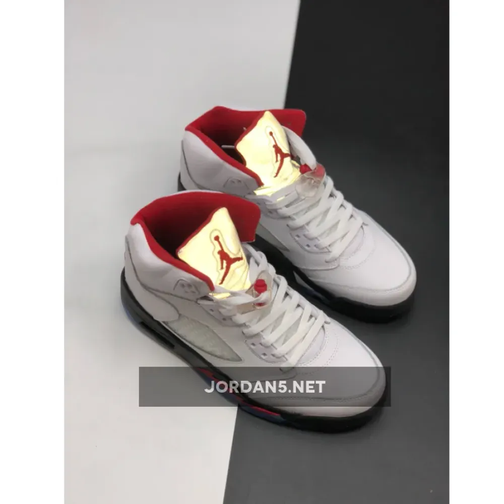 Air Jordan 5 White/Fire Red-Black  DA1911-102