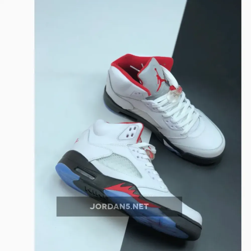 Air Jordan 5 White/Fire Red-Black  DA1911-102
