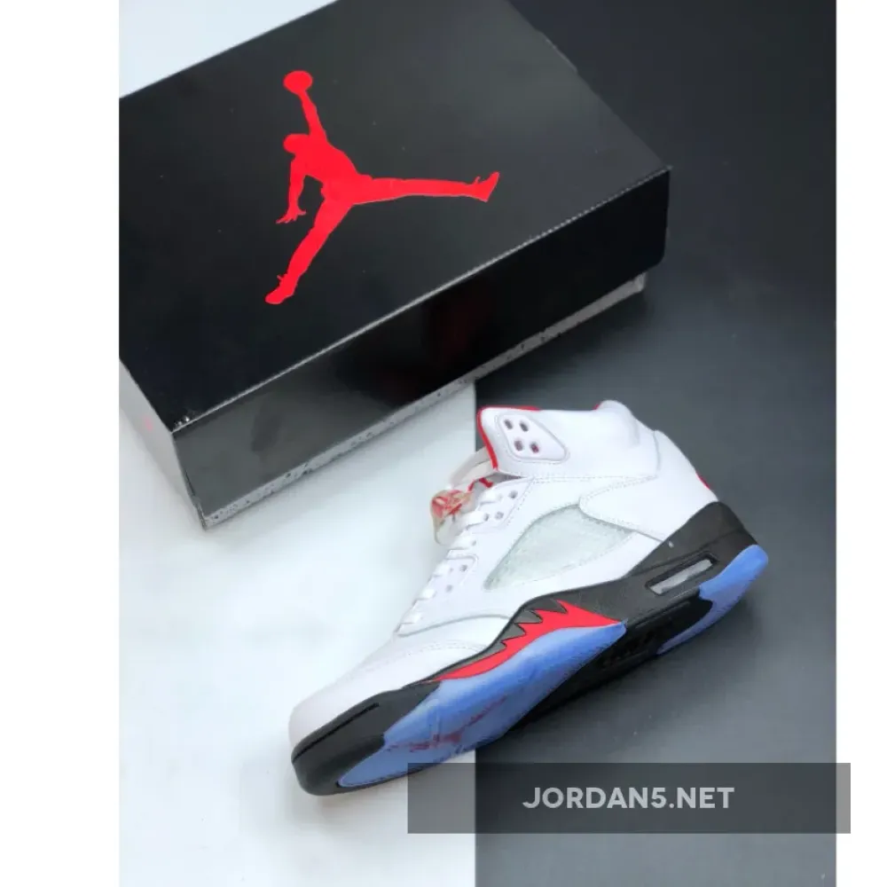 Air Jordan 5 White/Fire Red-Black  DA1911-102