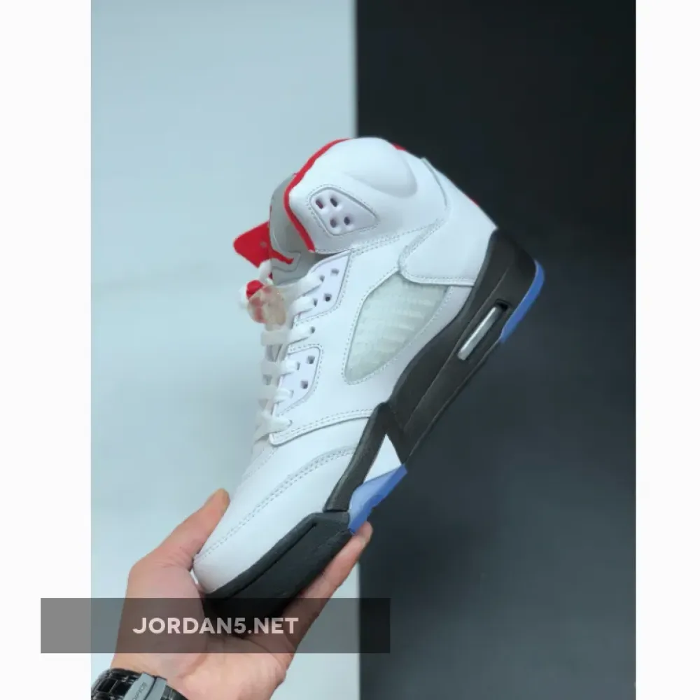 Air Jordan 5 White/Fire Red-Black  DA1911-102